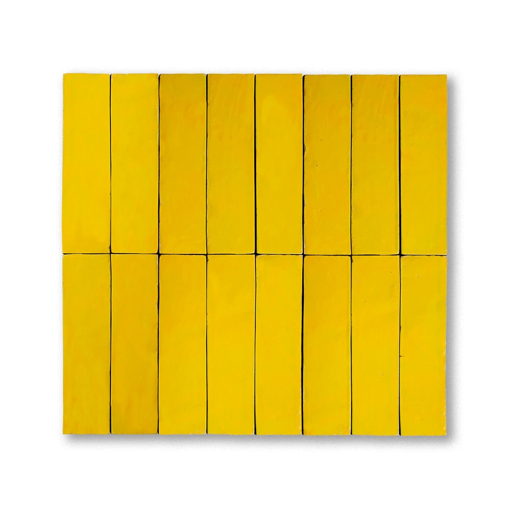 zellige tile 2x8 sunflower