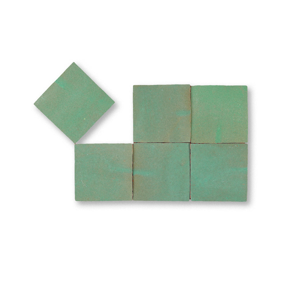 zellige tile 4x4 Atlas sage