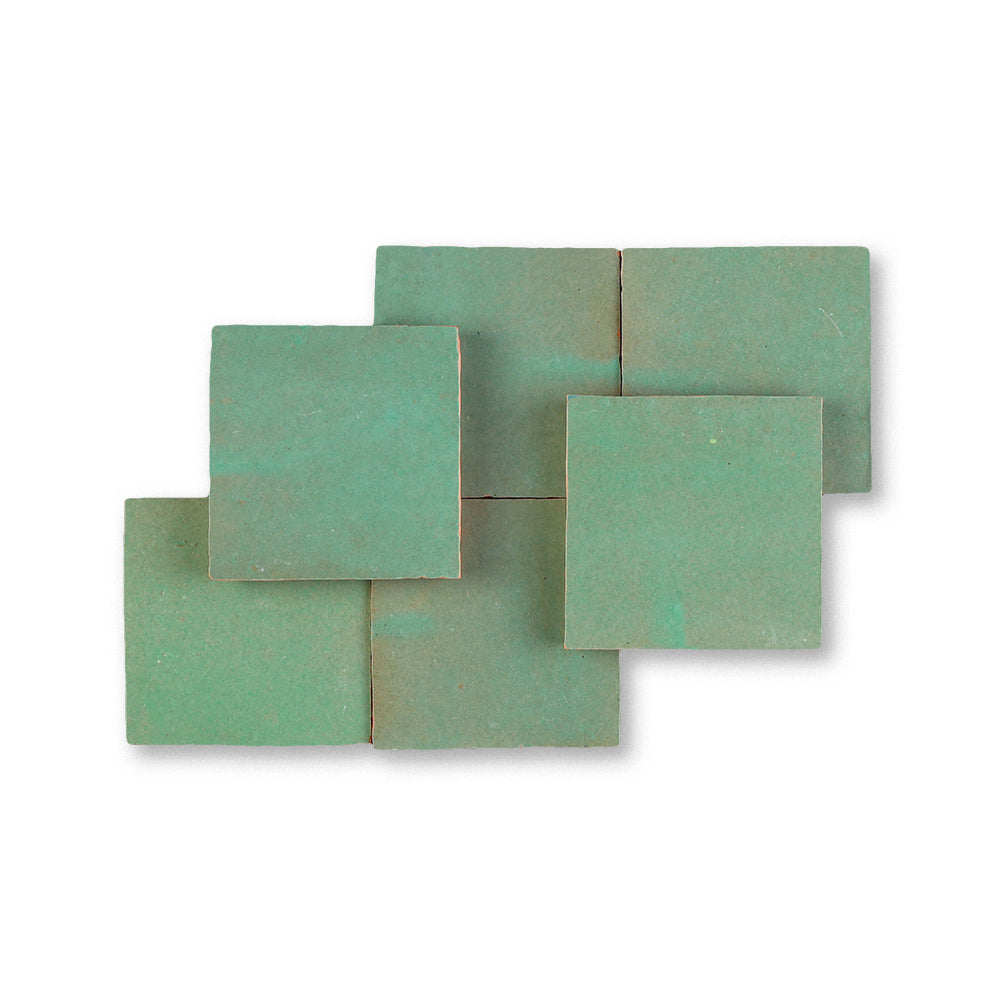 zellige tile 4x4 Atlas sage