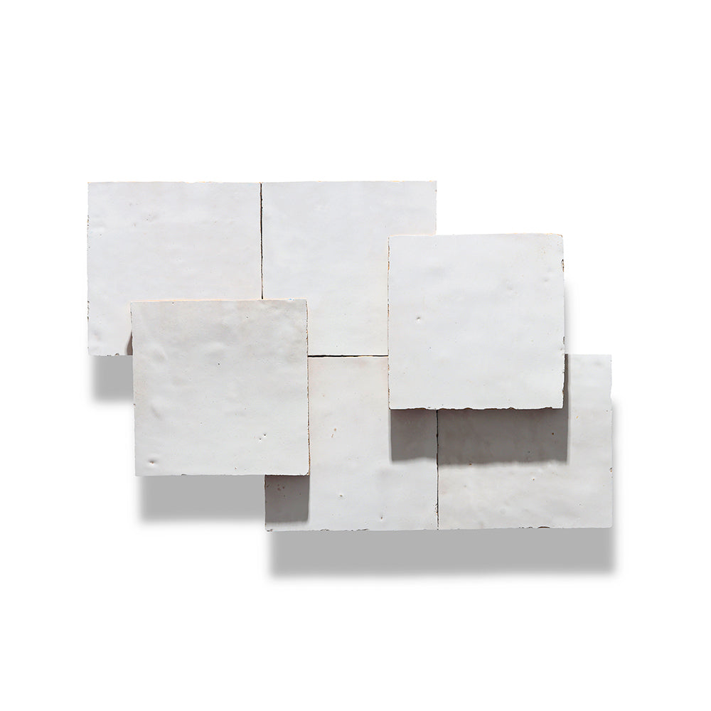 Set of marble tiles in various sizes on a white background