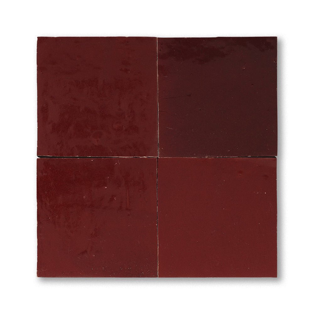 zellige tile 4x4 maroon