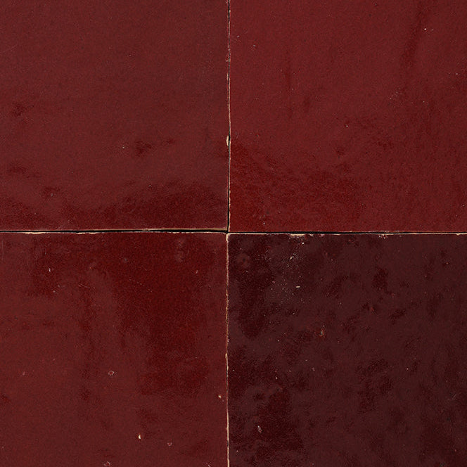 zellige tile 4x4 maroon