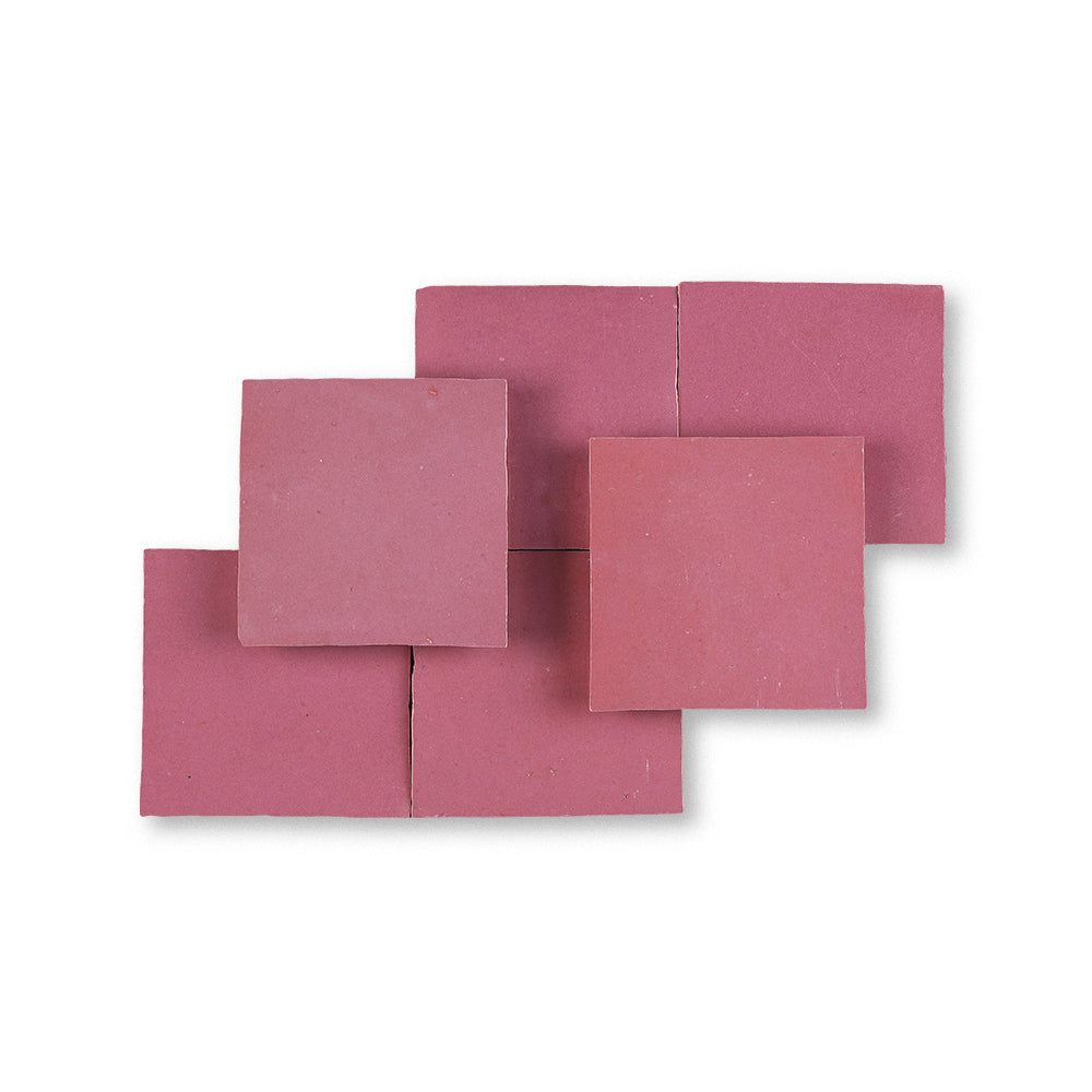 zellige tile 4x4 perfect pink