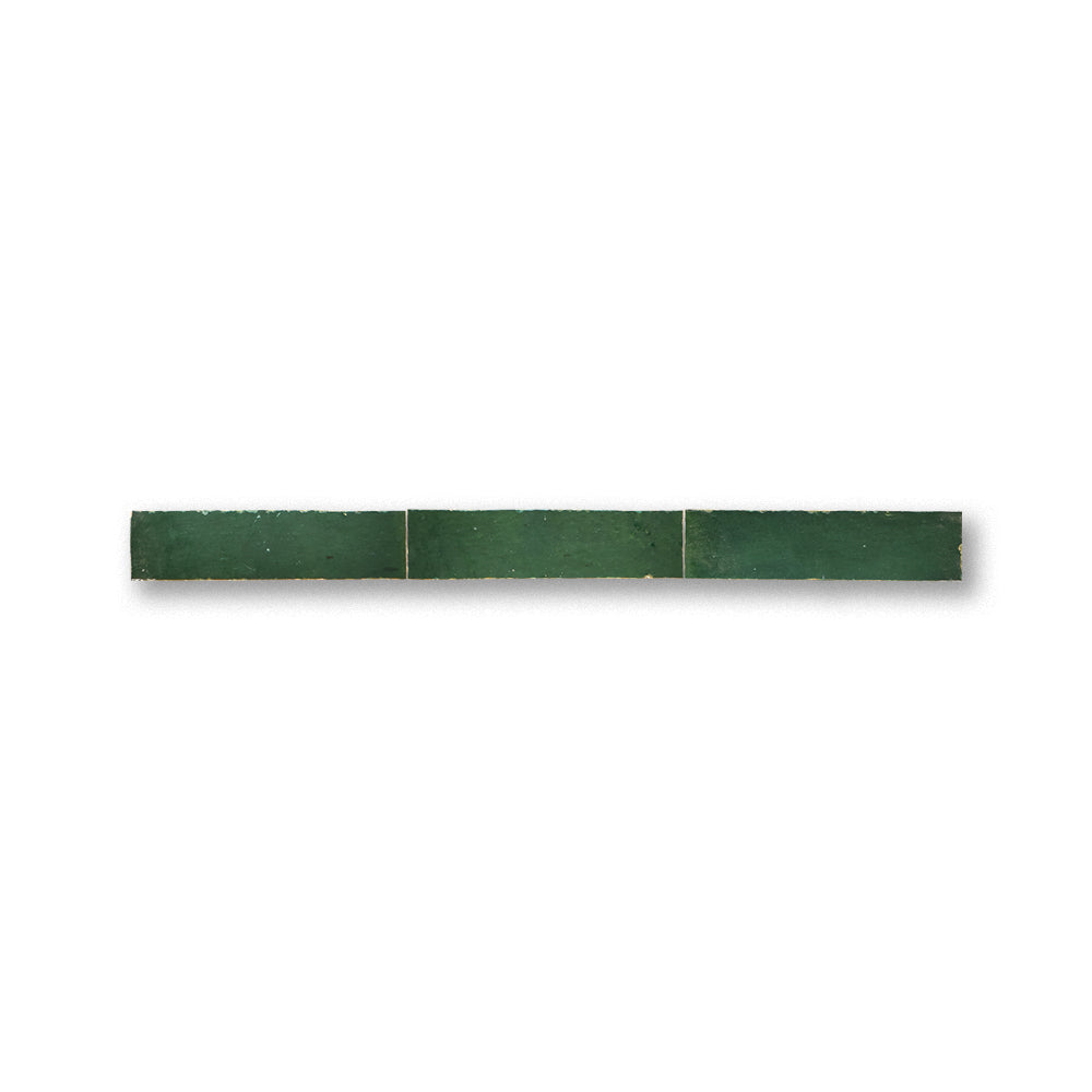 Long rectangular green object on a white background
