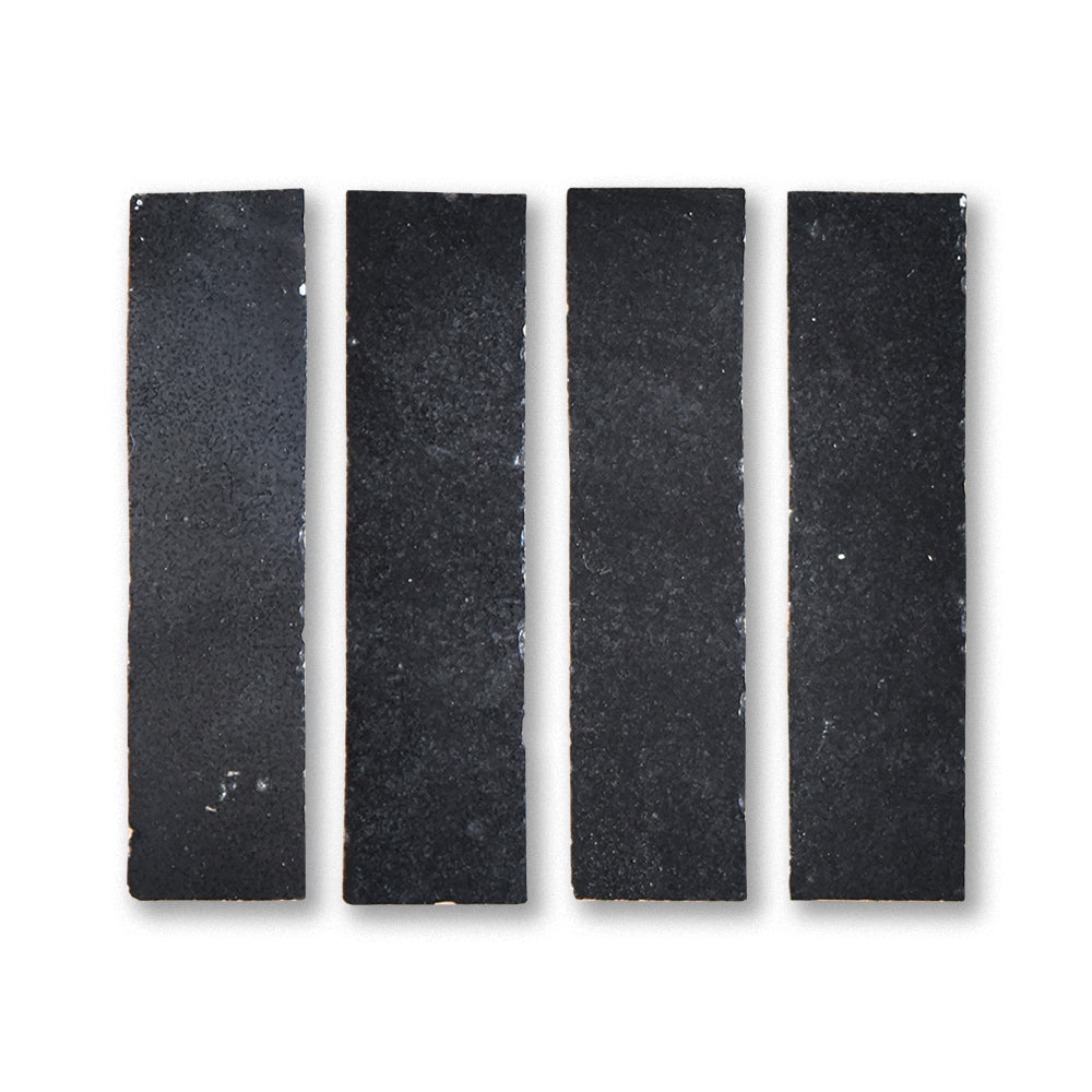 Titanium gray zellige trim tile 1x4