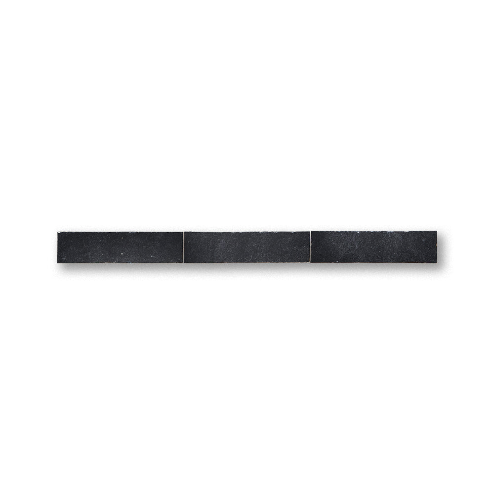 Titanium gray zellige trim tile 1x4