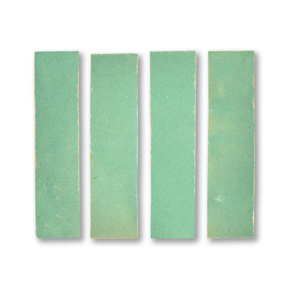 Zellige trim tiles in warm Zanzibar tones