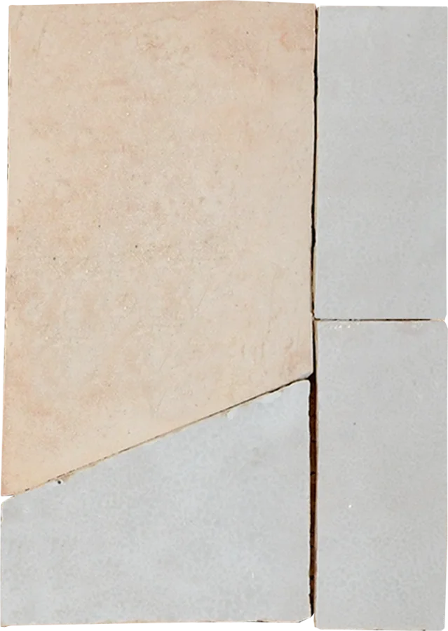 sample CRAVAT MOSAIC CREAM + FEZ TERRA COTTA