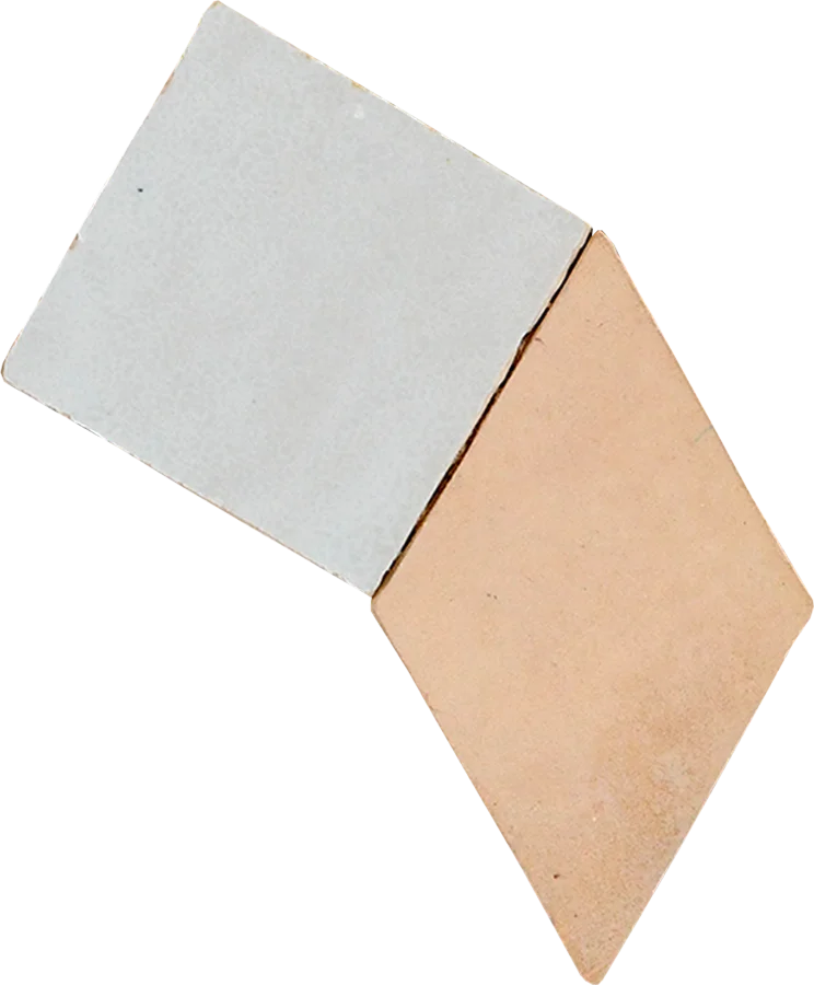 sample PINWHEEL MOSAIC CREAM + FEZ TERRA COTTA
