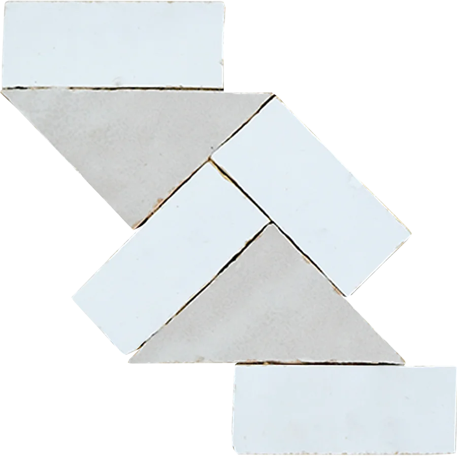 sample ZIG ZAG BORDER BLANC + CREAM