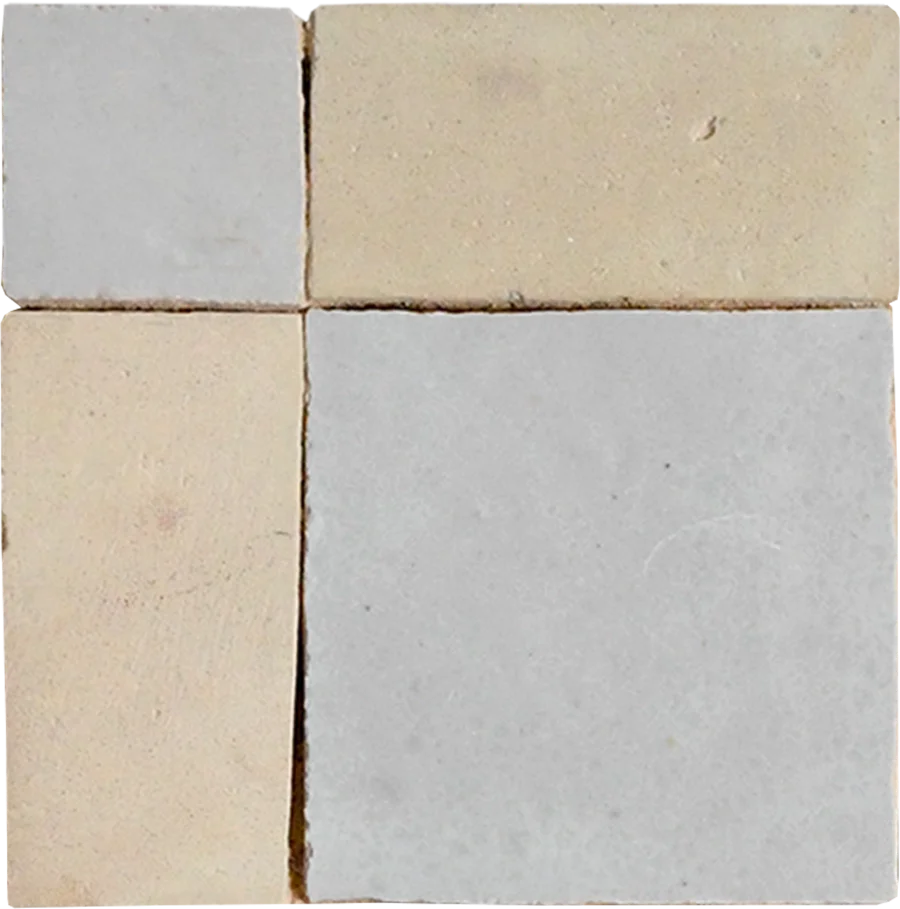 sample BISHOP MOSAIC CREAM + FEZ TERRA COTTA