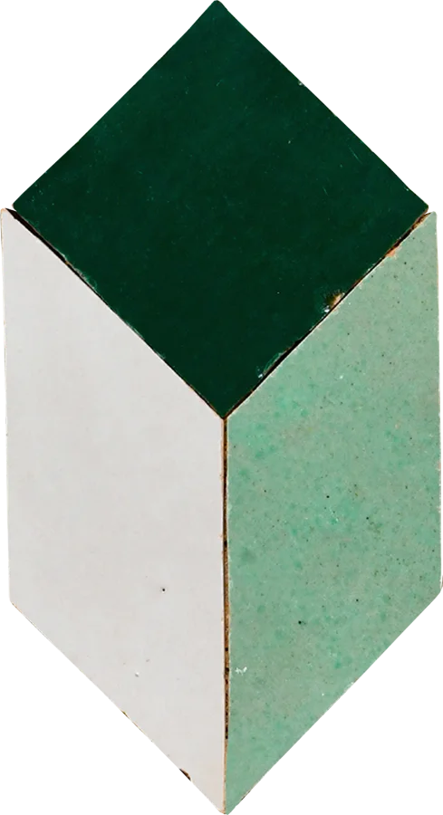 sample ILLUSION MOSAIC CREAM +ATLAS SAGE + FOREST GREEN