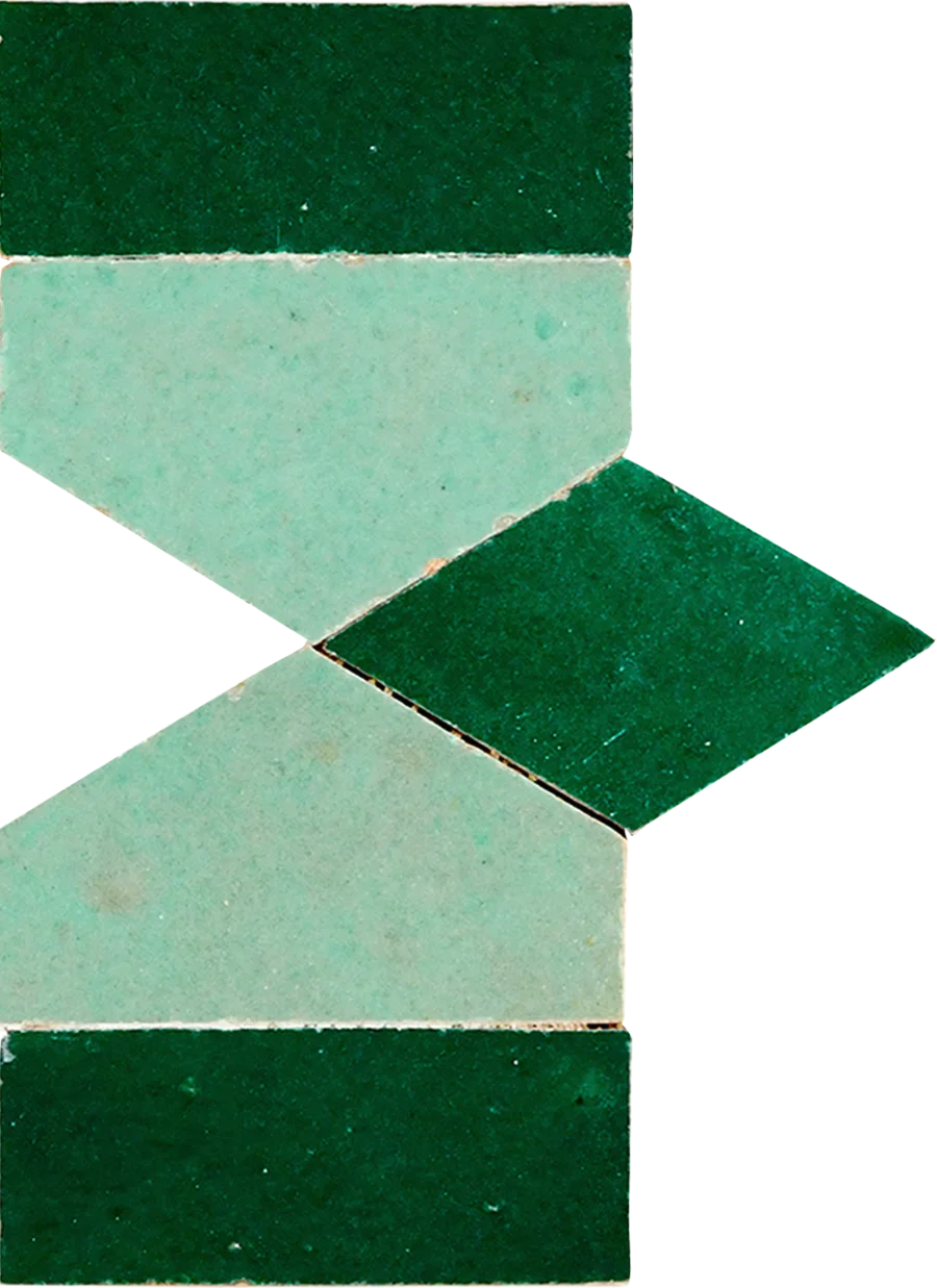 sample COLLIER BORDER ATLAS SAGE + FOREST GREEN