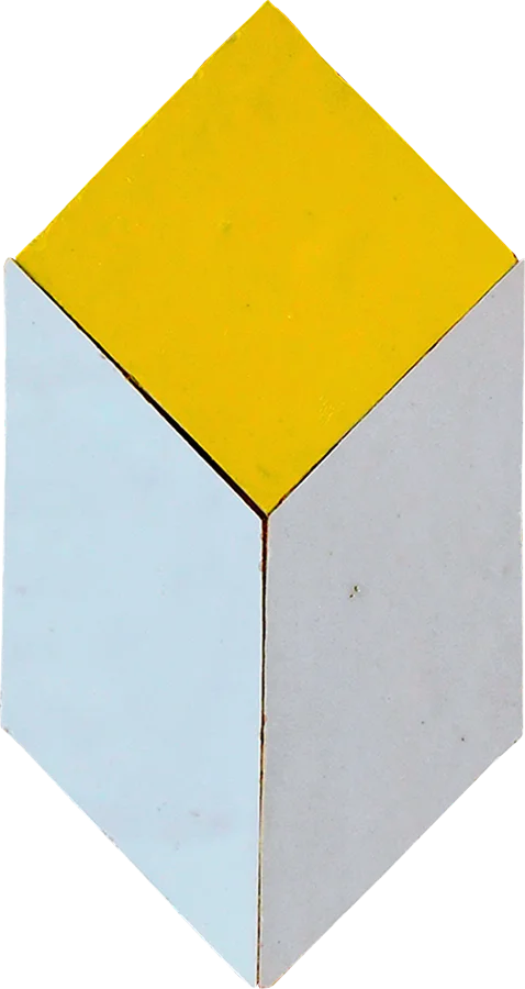 sample ILLUSION MOSAIC BLANC + CREAM + SUNFLOWER