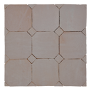 Beige tiles with geometric pattern on a white background