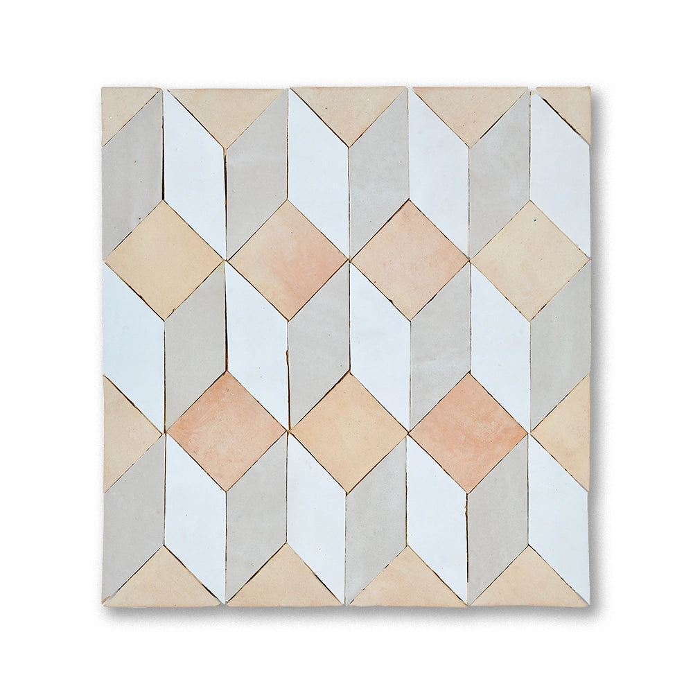ILLUSION MOSAIC BLANC + CREAM + FEZ TERRA COTTA