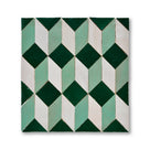 ILLUSION MOSAIC  CREAM +ATLAS SAGE + FOREST GREEN