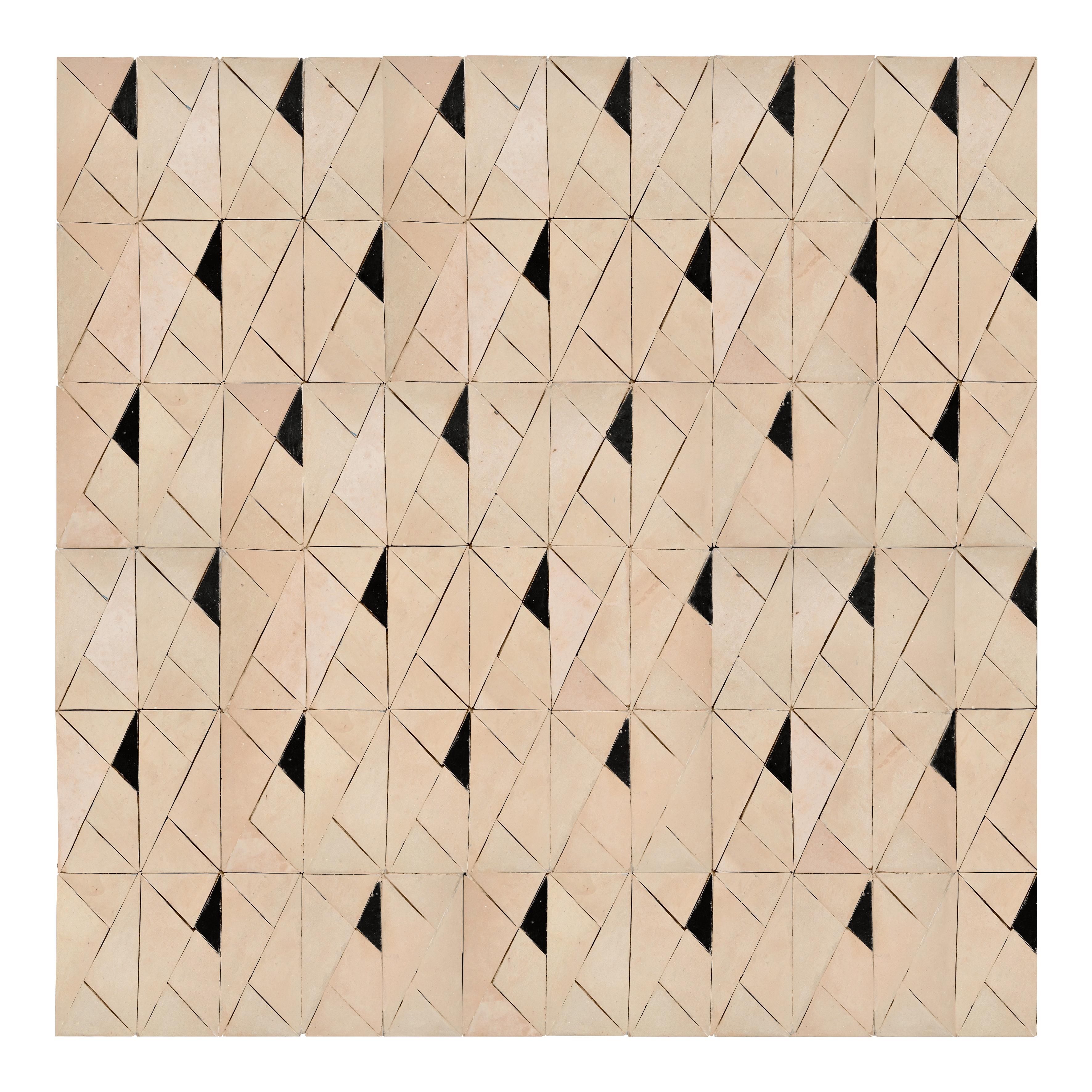 Geometric pattern of wooden tiles with a black border