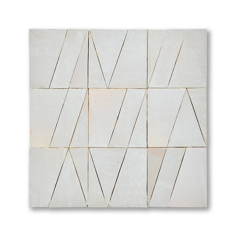 Tasmim zellige mosaic tile in Cream, handmade in Fez, Morocco