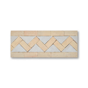 ZIG ZAG BORDER CREAM + FEZ TERRA COTTA