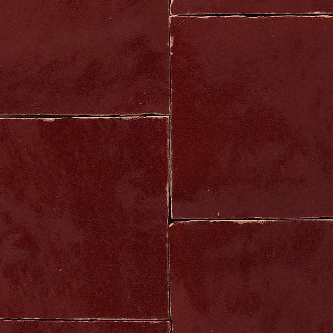 zellige tile 2x2 maroon