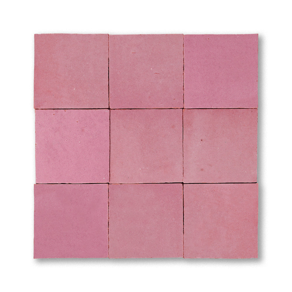 zellige tile 2x2 perfect pink