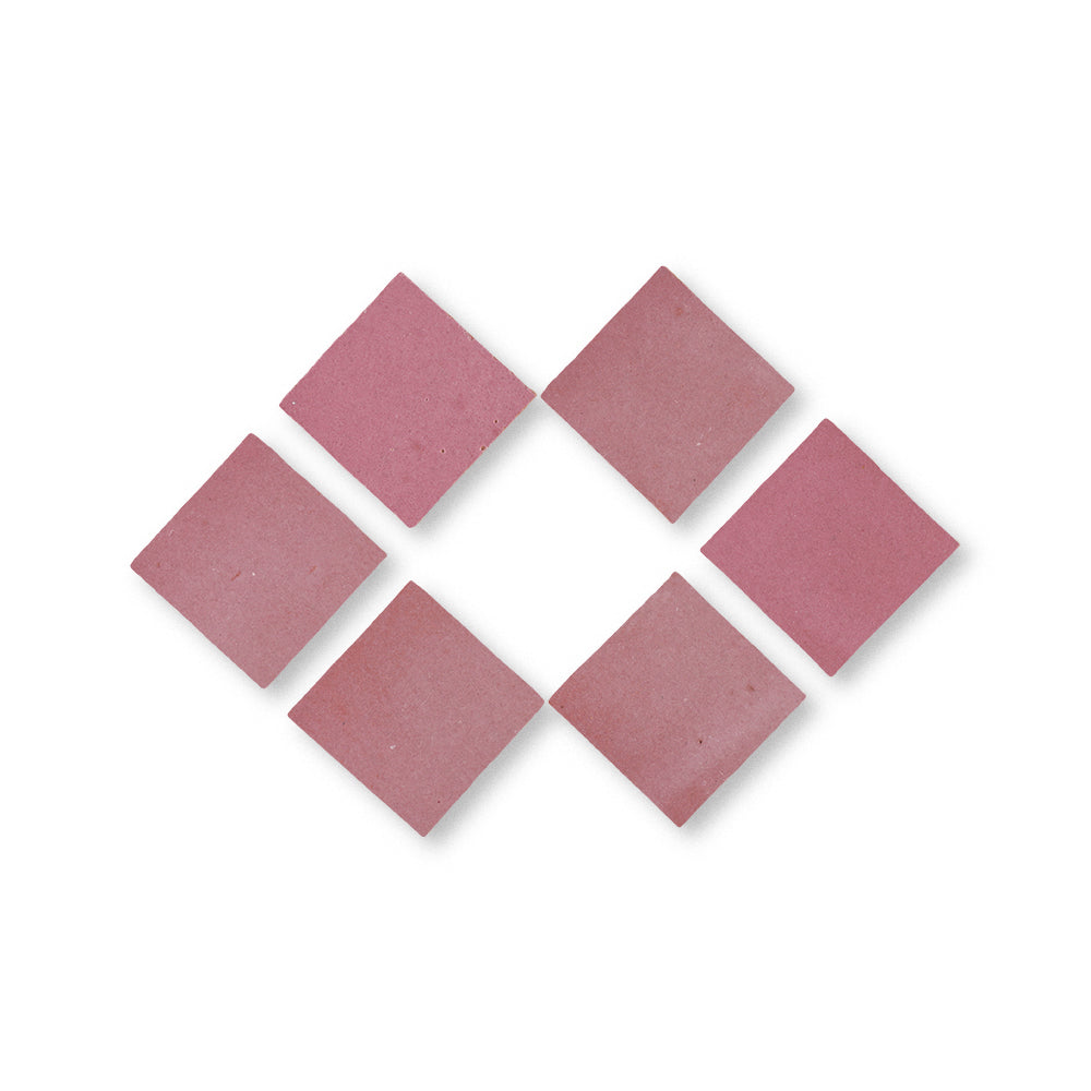 zellige tile 2x2 perfect pink