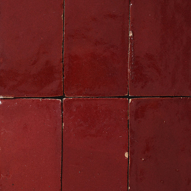 zellige tile 2x6 maroon