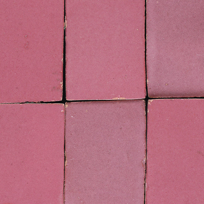 zellige tile 2x6 perfect pink
