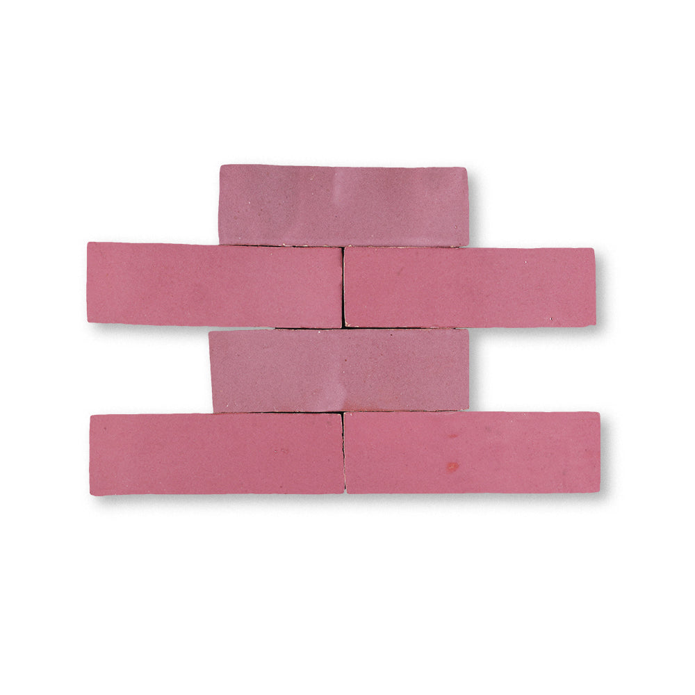zellige tile 2x6 perfect pink