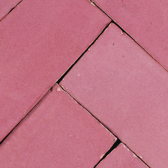 zellige tile 2x8 perfect pink