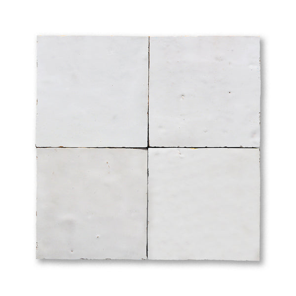 White 4x4 zellige ceramic tile