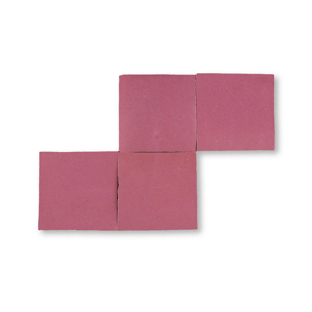 zellige tile 4x4 perfect pink